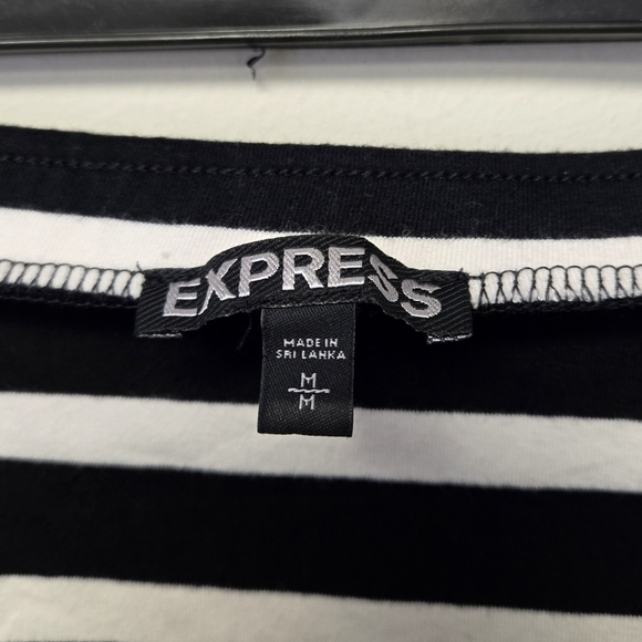 Express Stretch Skater Mini Skirt Black White Stripes M - Picture 4 of 6